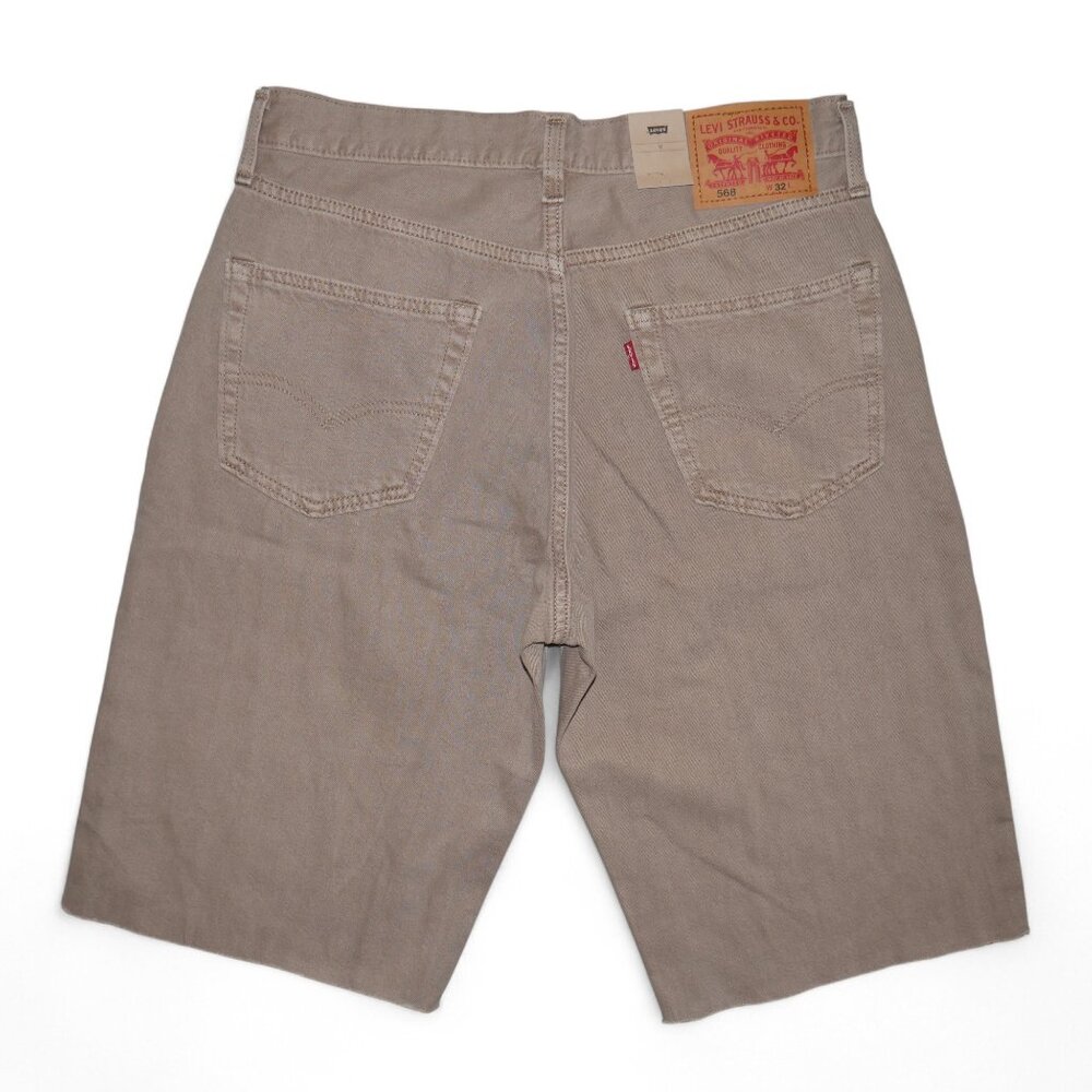 Levi's 568 Men’s Jean Shorts Size 32 Loose Fit Stretch Denim Jorts Beige/Tan NWT